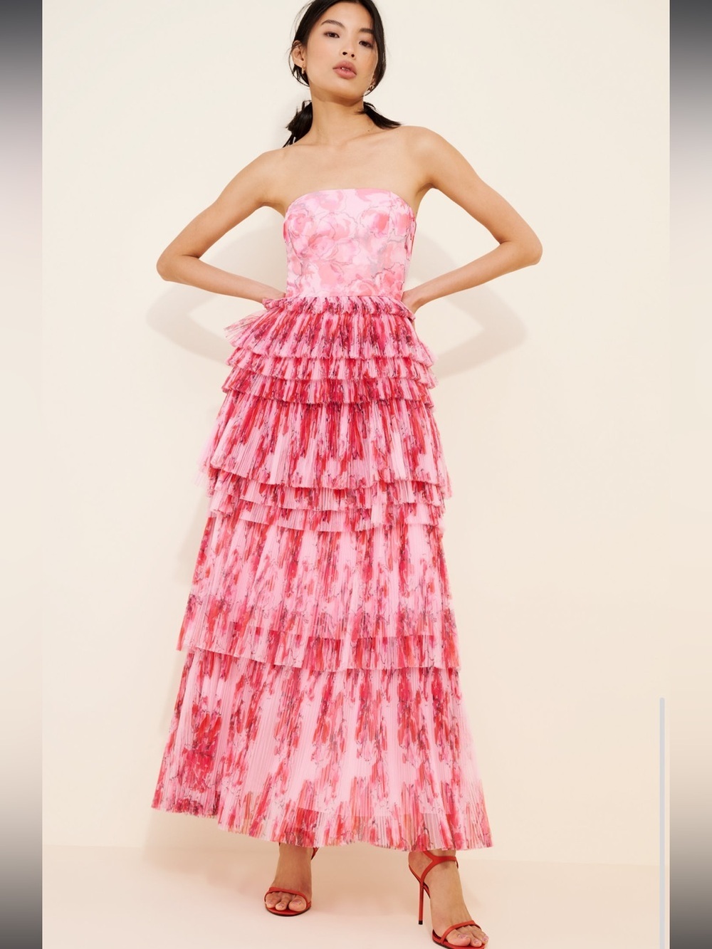 Anthropologie Hutch Outline Tiered Maxi Gown- size 4